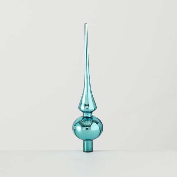 ΚΟΡΥΦΗ ΔΕΝΤΡΟΥ ΤIΡΚΟΥΑΖ ΓΥΑΛΙΝΗ H25cm glass laquered
