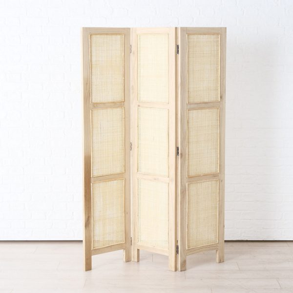 ΠΑΡΑΒΑΝ ΦΥΣ ΞΥΛΟ ΜΕ ΨΑΘΑ Barea H170cm W3 L120 Mindi Rattan