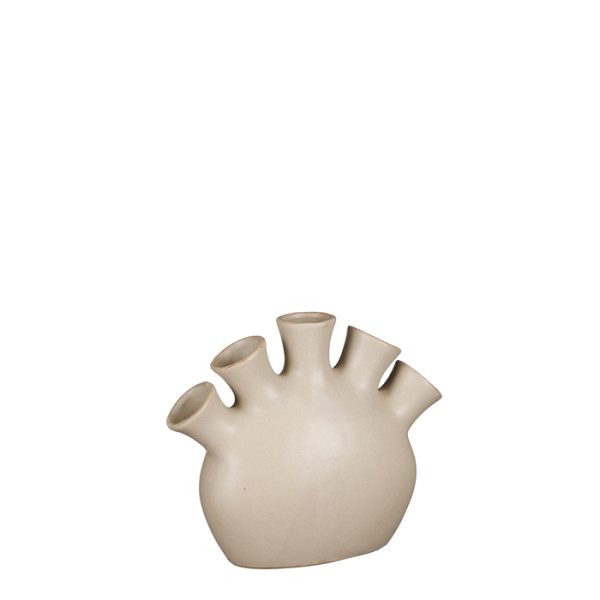 ΒΑΖΟ ΜΕ ΥΠΟΔΟΧΕΣ  ΓΚΡΙ Saul tulip ΚΕΡΑΜΙΚΟ l25xw10xh21cm