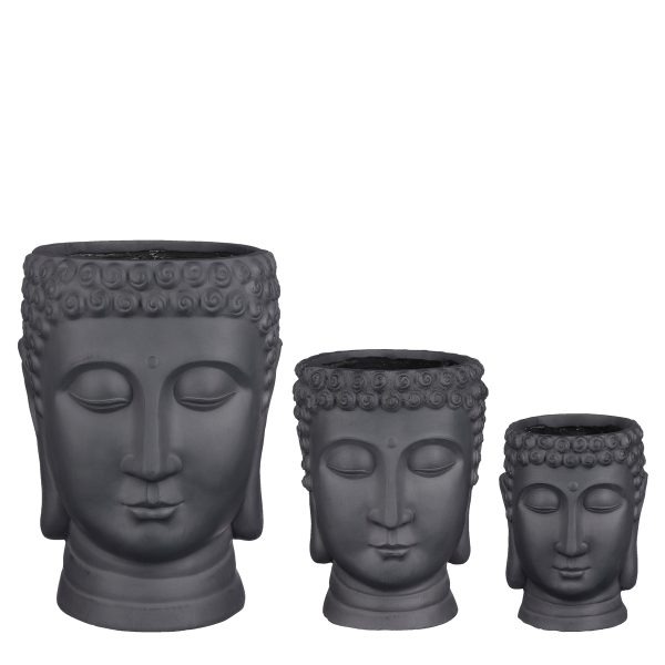 ΚΑΣΠΩ ΒΟΥΔΑΣ set/3 ΣΚ.ΓΚΡΙ buddha Magnesium l38xw36,5xh49,5cm
