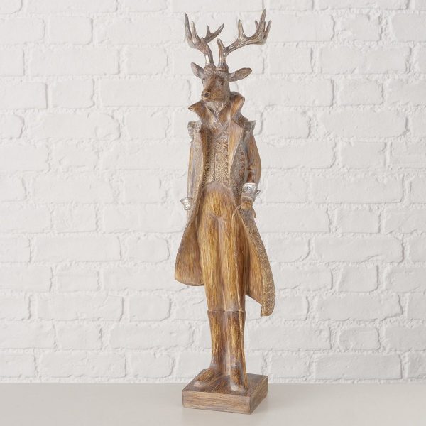 ΕΛΑΦΙ ΦΙΓΟΥΡΑ Jenno ΚΑΦΕ 21Χ17,5Χ62cm Polyresin