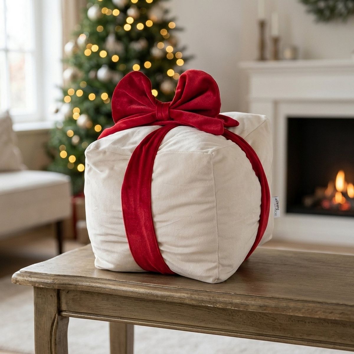ΣΤΟΠ ΠΟΡΤΑΣ Cadeau 28Χ28 cm ΣΧΕΔΙΟ ΔΩΡΟ ΜΕ ΚΟΚΚΙΝΟ ΦΙΟΓΚΟ ΥΦΗ ΒΕΛΟΥΔΟ