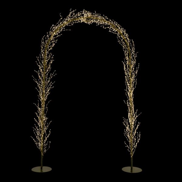 ΑΨΙΔΑ ΣΕ ΒΑΣΗ 130 Χ200 cm 2300 LED ΜΕ ΧΡΥΣΑ ΚΛΑΔΙΑ ΜΕΤΑΛΛΟ