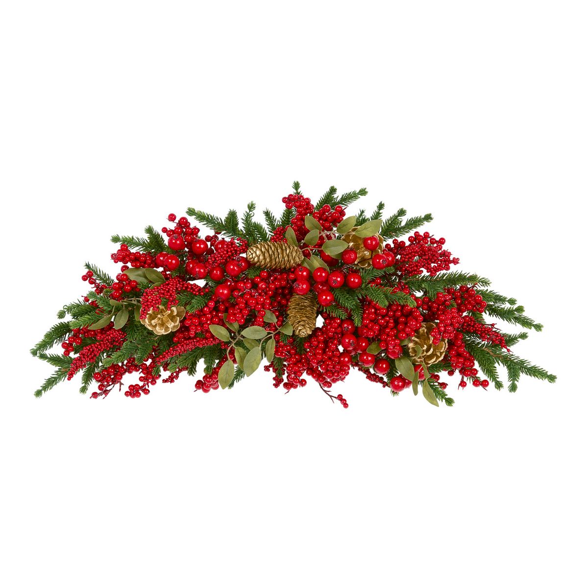 ΓΙΡΛΑΝΤΑ ΔΙΑΚΟΣΜΗΤΙΚΗ 66 cm ΠΡΑΣΙΝΗ ΜΕ BERRIES ΚΑΙ ΧΡΥΣΑ ΚΟΥΚΟΥΝΑΡΙΑ ΠΕΥΚΟ