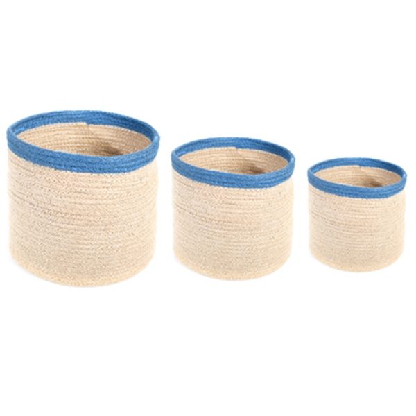 ΚΑΛΑΘΙΑ ΣΕΤ/3 25X20, 22X19, 20X18 ΣΤΡΟΓΓΥΛΑ SEA GRASS NAT/BLUE
