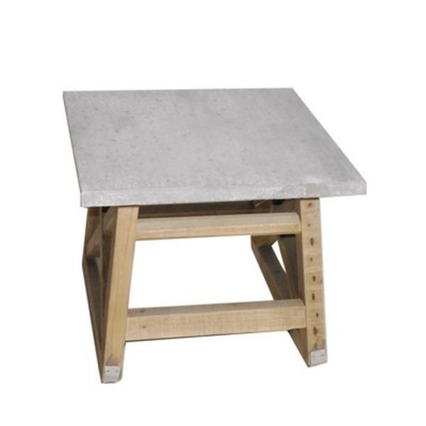 ΤΡΑΠΕΖΙ 62X62X50 CM FOG GREY "SKYE" ΒΟΗΘ. ΜΕ ZINK ΤΟΠ ΜΕ PINE