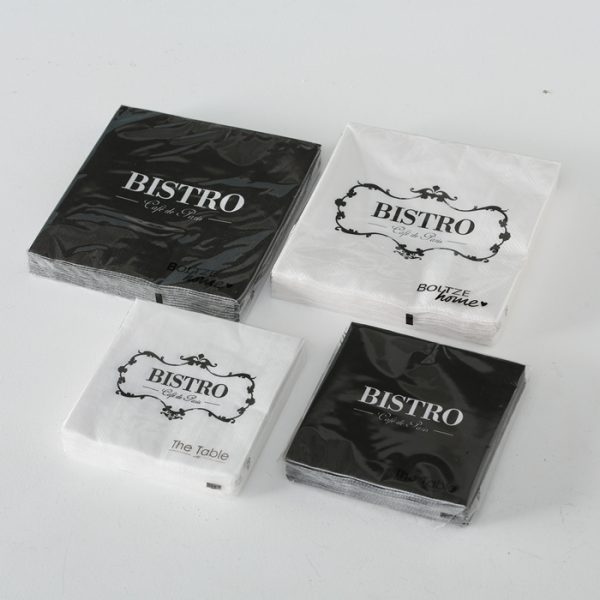 ΧΑΡΤΟΠΕΤΣΕΤΕΣ 2/ASS 16CM Bistro 20τμχ  3ply ΑΣΠΡΟ/ΜΑΥΡΟ ΧΑΡΤΙ