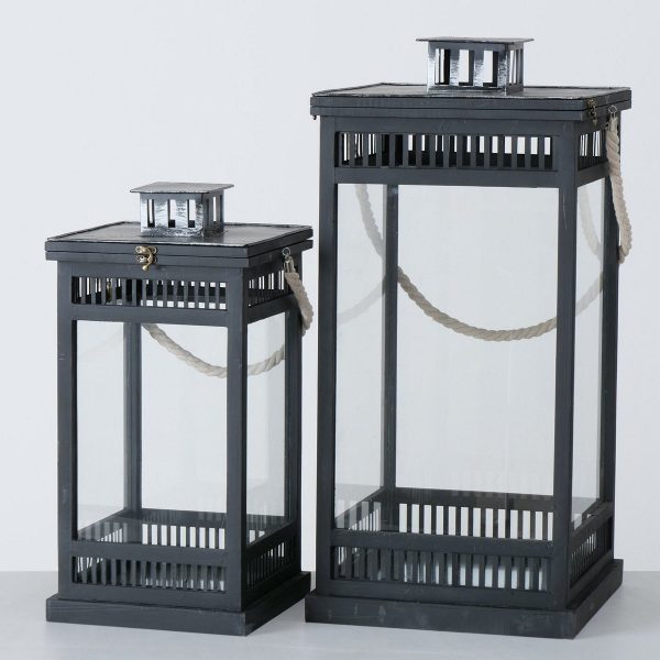 ΦΑΝΑΡΙ Set/2 Sumatra ΞΥΛΟ ΜΑΥΡΟ 29X27X56cm 38x35x76cm