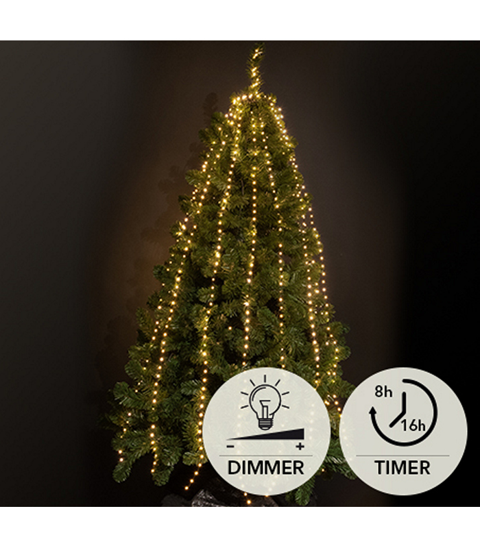 ΦΩΤΑΚΙΑ ΔΕΣΜΗΣ ΑΛΥΣΙΔΑ ΓΙΑ ΔΕΝΤΡΟ +/-210CM 1260LED / 18X210CM LED ΚΛΑΣΣΙΚΟ ΘΕΡΜΟ - 4M ΚΑΛΩΔΙΟ ΜΑΥΡΟ - 6V/IP44 ΜΕΤΑΣΧΗΜΑΤ