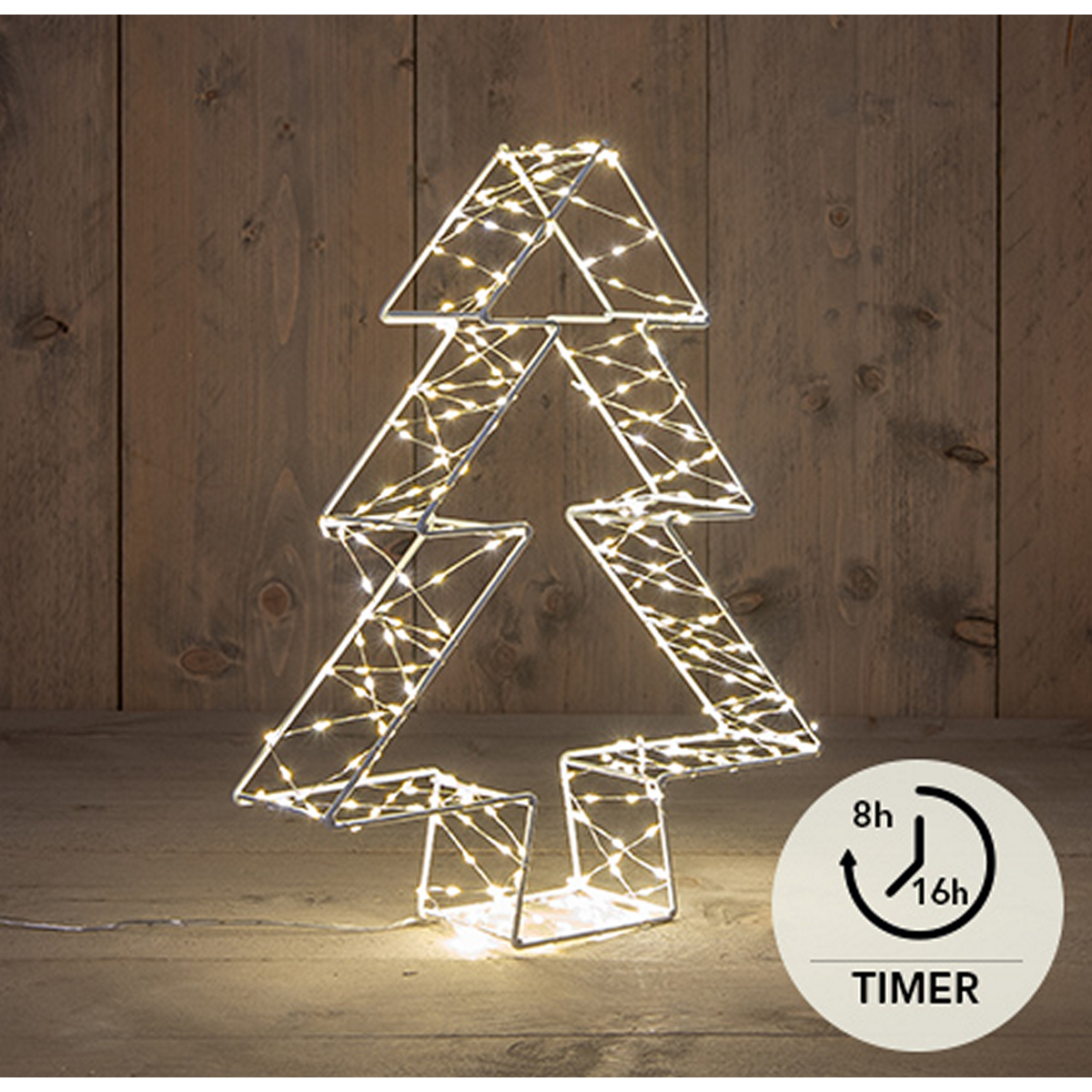 ΔΕΝΤΡΟ 3D ΛΕΥΚΟ 300LED ΜΕΤΑΛΛΙΚΟ 36CMX7CM ΘΕΡΜΟ ΛΕΥΚΟ - 5M ΚΑΛΩΔΙΟ - ON / DIMMER / 8/16H TIMER / OFF 6.5V IP44 ΜΕΤΑΣΧΗΜΑΤΙΣΤΗΣ 3.9VA