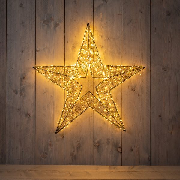 ΑΣΤΕΡΙ 3D ΜΕΤΑΛΛΙΚΟ 76CMX8CM  ΜΑΥΡΟ FLASH ΜΕ 1440LED ΚΛΑΣΣΙΚΟ ΘΕΡΜΟ  - 5M ΜΑΥΡΟ ΚΑΛΩΔΙΟ - ON / DIMMER / 8/16H TIMER / OF