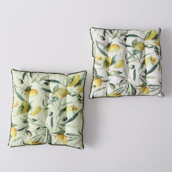 ΜΑΞΙΛΑΡΙ ΚΑΡΕΚΛΑΣ 2/ass ΣΧΕΔΙΟ Zitronella Floral 40x40x4cm ΚΙΤΡΙΝΟ ΠΡΑΣΙΝΟ ΛΕΥΚΟ Polyester 100% 40x40x4