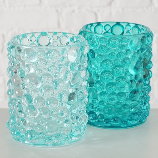 ΚΗΡΟΠΗΓΙΟ 2/ass ΓΑΛΑΖΙΟ / ΤΙΡΚΟΥΑΖ  Pebble H12cm, D10cm ΓΥΑΛΙ lacquered