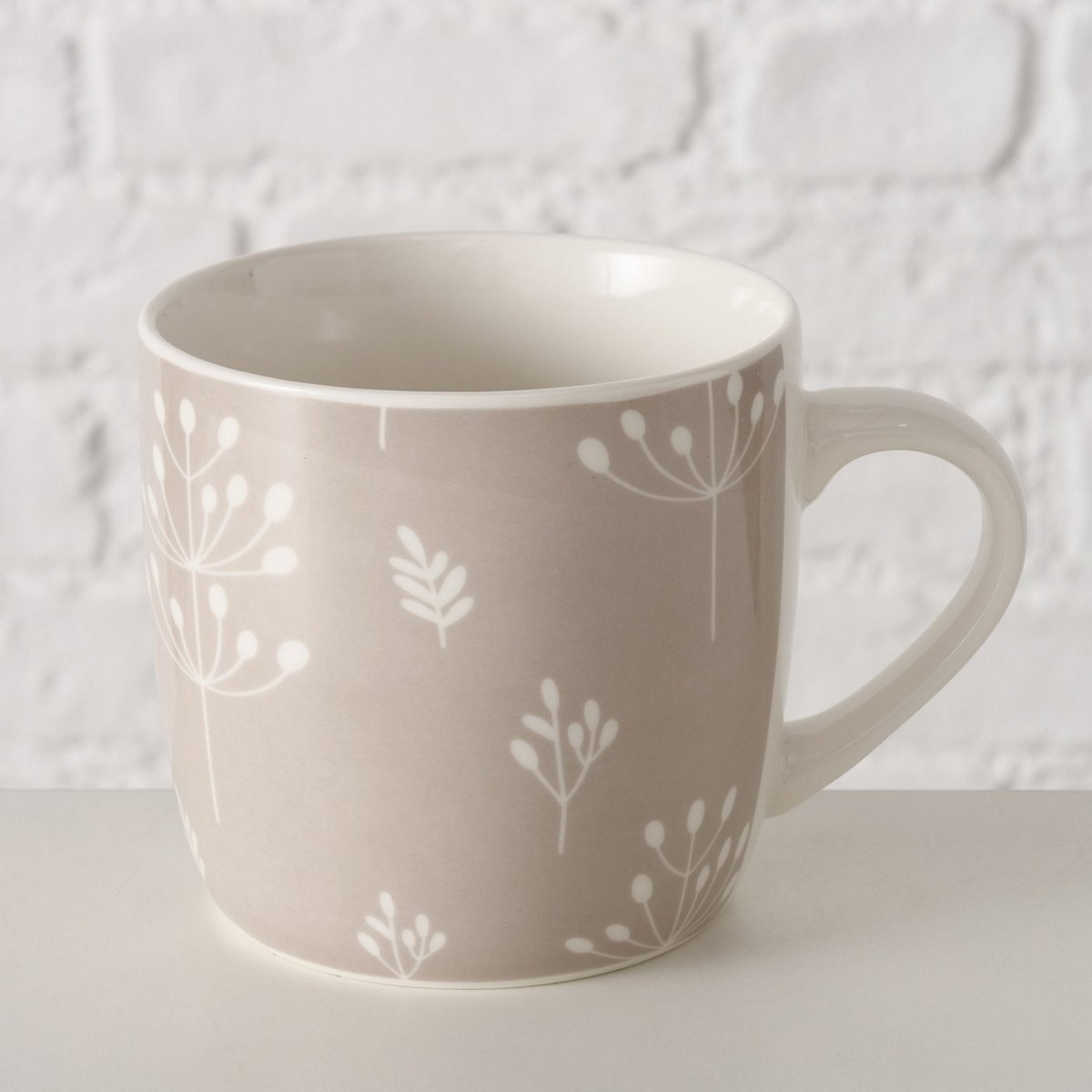 ΚΟΥΠΑ Farah ΜΠΕΖ ΛΕΥΚΟ Floral 400ml H9cm D9