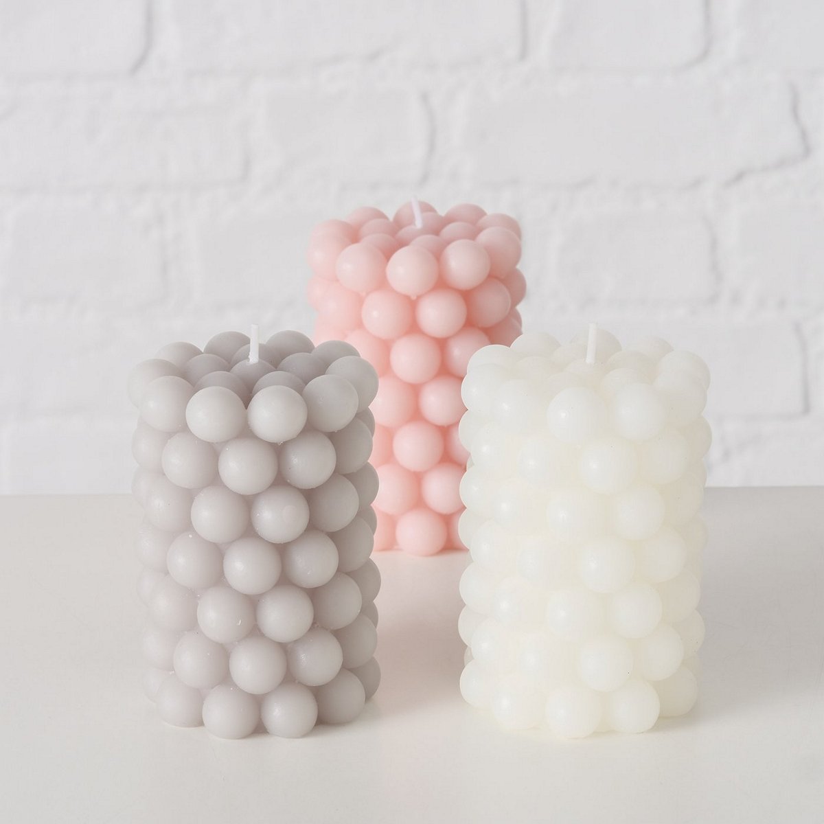 ΚΕΡΙ 3/ass Pearls ΓΚΡΙ ΛΕΥΚΟ ΡΟΖ H10cm D6