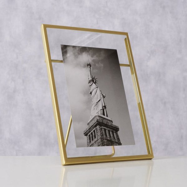 ΚΟΡΝΙΖΑ Saga 10x15 photo ΜΕΤΑΛΛΟ ΧΡΥΣΟ ΜΑΤ H15Χ9Χ19cm