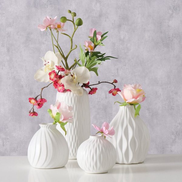 ΒΑΖΟ Set/4 Zalina H9/12/16/20cm D10/11/12/9cm ΛΕΥΚΗ ΠΟΡΣΕΛΑΝΗ