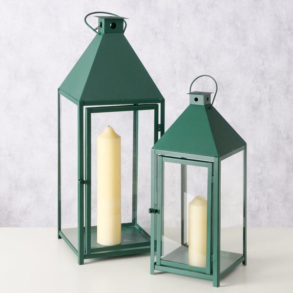 ΦΑΝΑΡΙ Set/2 Angelo ΠΡΑΣΙΝΟ ΜΕΤΑΛΛΟ Indoor 28X28X70cm 36x36x97cm