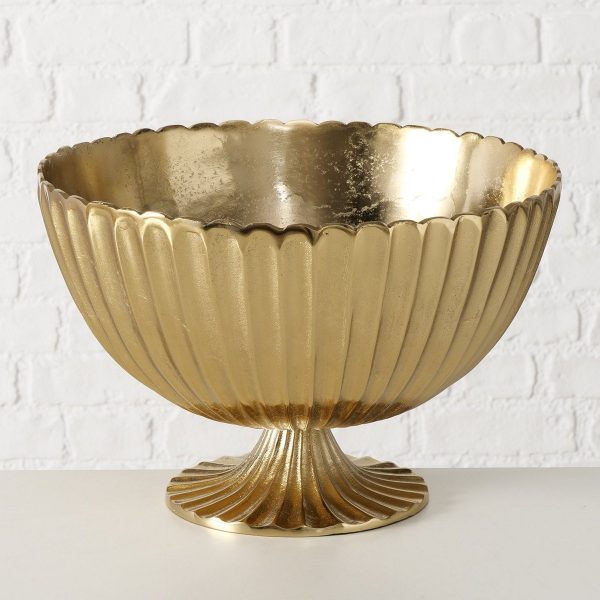 ΠΑΓΟΘΗΚΗ ΜΕ ΠΟΔΙ AmaliD ΧΡΥΣΟ ΑΛΟΥΜΙΝΙΟ D40cm H26,50cm