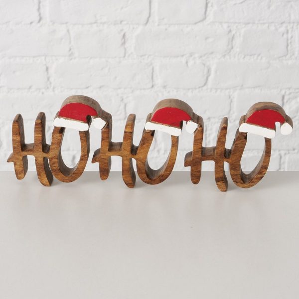 ΕΠΙΓΡΑΦΗ HoHoHo ΚΑΠΕΛΟ ΑΙ ΒΑΣΙΛΗ ΚΟΚΚΙΝΟ 32,7X2,7X10cm ΚΑΦΕ ΞΥΛΟ Mango