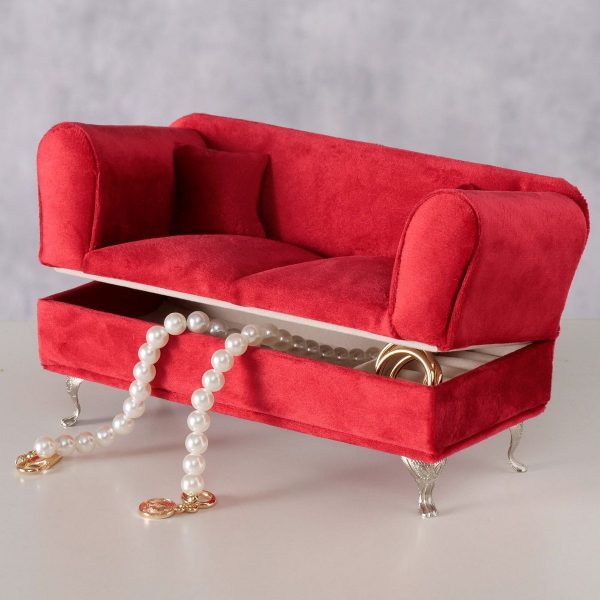 ΚΟΣΜΗΜΑΤΟΘΗΚΗ ΚΑΝΑΠΕΣ ΚΟΚΚΙΝΟΣ Canape H13cm W10cm Iron Polyresin Polyester