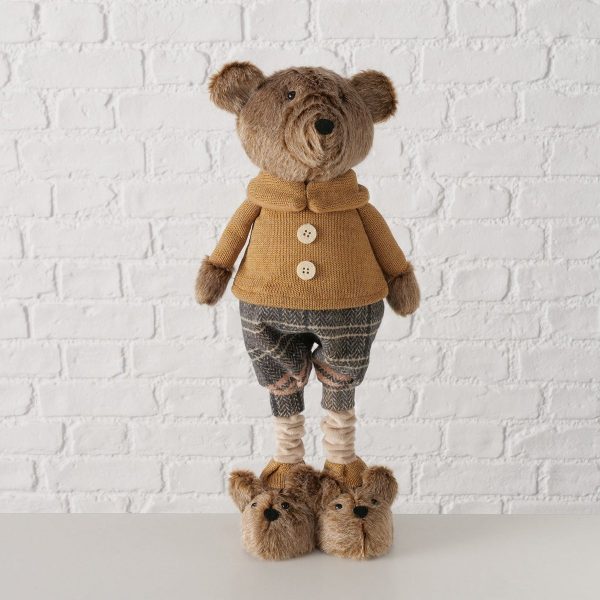ΑΡΚΟΥΔΟΣ ΑΓΟΡΙ ΦΙΓΟΥΡΑ ΚΑΦΕ Teddie 21Χ12Χ55cm Iron, Concrete, Polyester