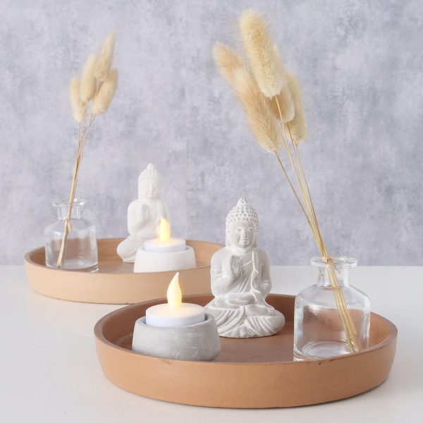 ΔΙΣΚΟΣ Asana 2/ass set/5  ΒΟΥΔΑΣ,  ΚΗΡΟΠΗΓΙΟ ΠΕΤΡΙΝΟ, ΔΙΣΚΟΣ MDF, ΒΑΖΟ ΓΥΑΛΙ, ΑΠΟΞΗΡΑΜΕΝΑ H11cm D20,7cm