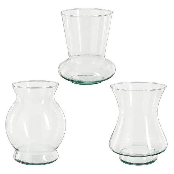 ΒΑΖΟ 3/ass Jazz ΓΥΑΛΙ ΔΙΑΦΑΝΕΣ  h20xd14cm