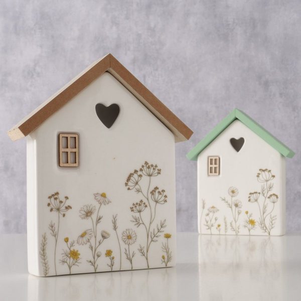 ΣΠΙΤΙ 2/ass ΣΧΕΔΙΟ Meadow, ΠΡΑΣΙΝΟ ΡΟΖ 16Χ4Χ19cm, MDF, Plywood, Porcelain, Floral