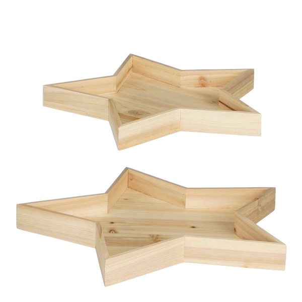 ΔΙΣΚΟΣ ΑΣΤΕΡΙ set/2 ΞΥΛΟ FSC 100% ΦΥΣΙΚΟ  L41,5xW40xH4cm
