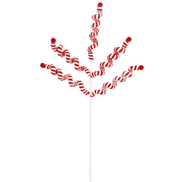 ΚΑΡΑΜΕΛΑ STICK ΡΙΓΕ ΚΟΚΚΙΝΟ ΛΕΥΚΟ L25 W4 H70cm polyester