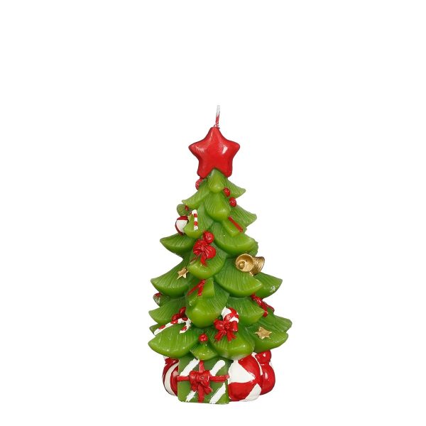ΚΕΡΙ x-mas ΔΕΝΤΡΟ ΠΡΑΣΙΝΟ H17,8 D10,3cm ΠΑΡΑΦΙΝΗ