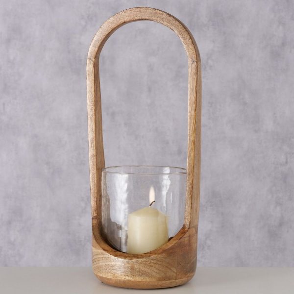 ΚΗΡΟΠΗΓΙΟ Meola ΞΥΛΟ ΓΥΑΛΙ H 38cm,L16cm,W 16cm Mango
