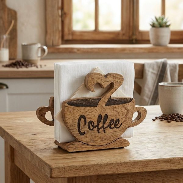 ΘΗΚΗ ΓΙΑ ΧΑΡΤΟΠΕΤΣΕΤΕΣ Coffee H 12cm,L 16cm,W 5,5cm ΣΧΕΔΙΟ ΚΟΥΠΑ ΜΕ ΚΑΡΔΙΑ ΞΥΛΟ MANGO