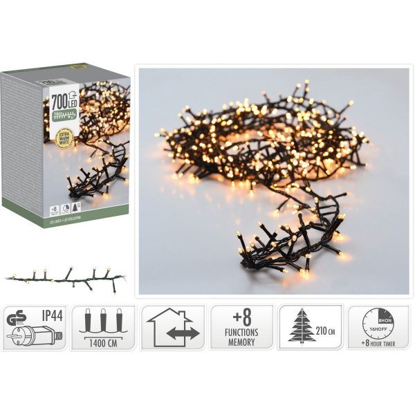 ΦΩΤΑΚΙΑ SNAKE 700 LED EXTRA WARM WHITE  , 11,00 ΜΕΤΡΑ  IP 44  ΛΑΜΠΑ 5 mm ADAPTOR 8 ΛΕΙΤΟΥΡΓΙΕΣ CONTROLLER TIMER, 3 ΜΕΤΡΑ