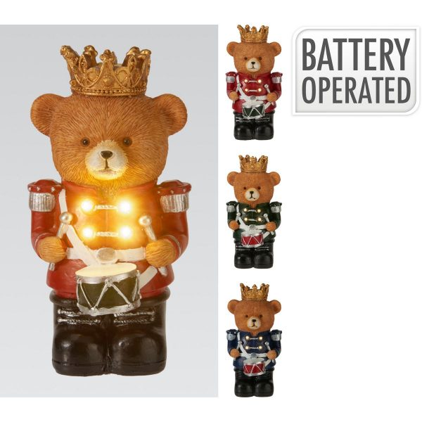 ΦΙΓΟΥΡΑ ΑΡΚΟΥΔΟΣ 3/ASS LED W 8XL 8XH 15 cm ΜΕ ΧΡΥΣΗ ΚΟΡΩΝΑ ΠΡΑΣΙΝΟ,ΚΟΚΚΙΝΟ,ΜΠΛΕ WITH TIMER FUNCTION POLYREZIN