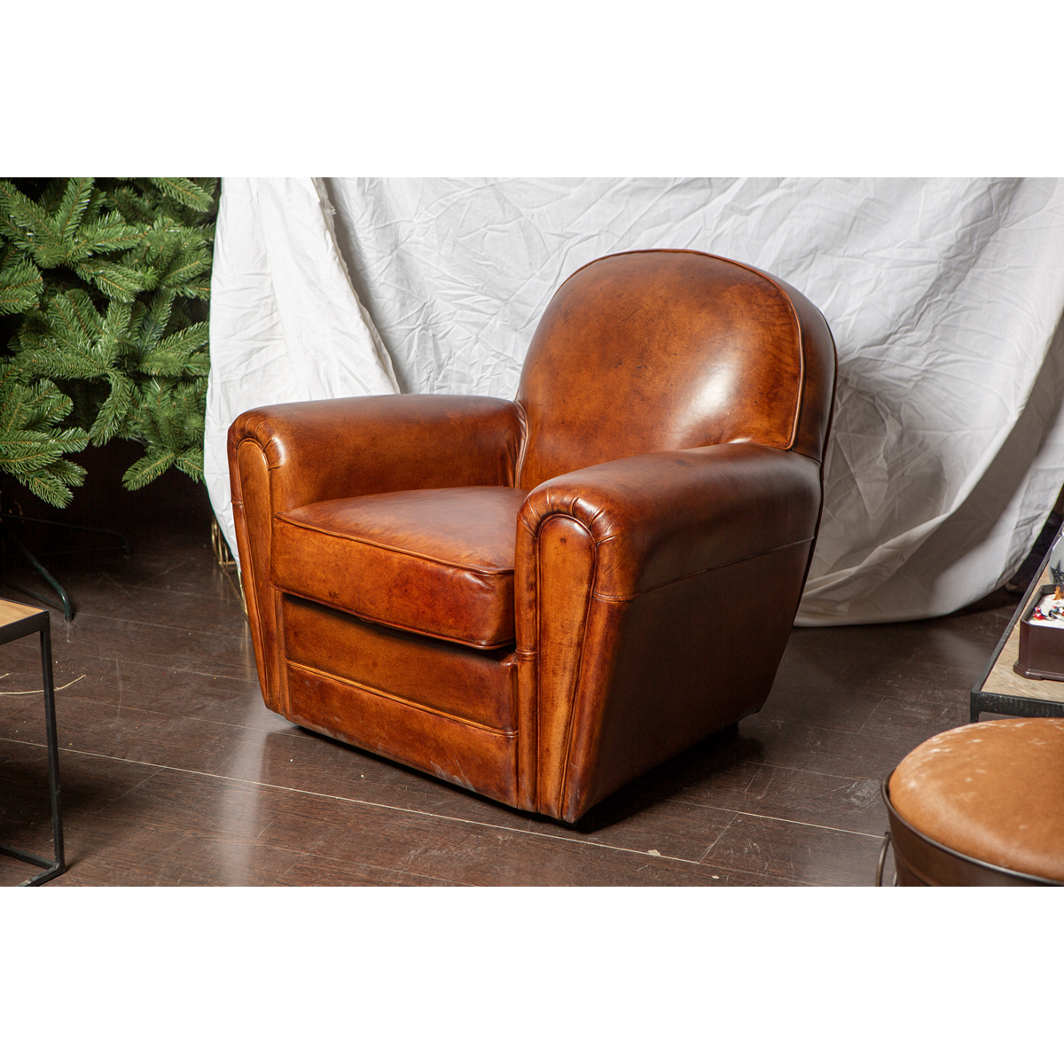 ΠΟΛΥΘΡΟΝΑ ΔΕΡΜΑΤΙΝΗ 88Χ90Χ82 CM MEDIUM BROWN ΧΡΩΜΑ