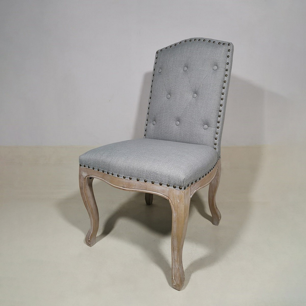ΚΑΡΕΚΛΑ RUBBER WOOD COLOR C5 KSF 25039 ICE GREY/PL + W/METAL NAIL ANTIQUE BRONZE W53xD45xH46/102cm
