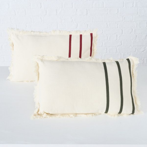 ΜΑΞΙΛΑΡΙ Samora 2/ass Cotton 100% ΚΡΕΜ ΜΕ ΡΙΓΕΣ ΚΟΚΚΙΝΟ/ΜΑΥΡΟ Cotton