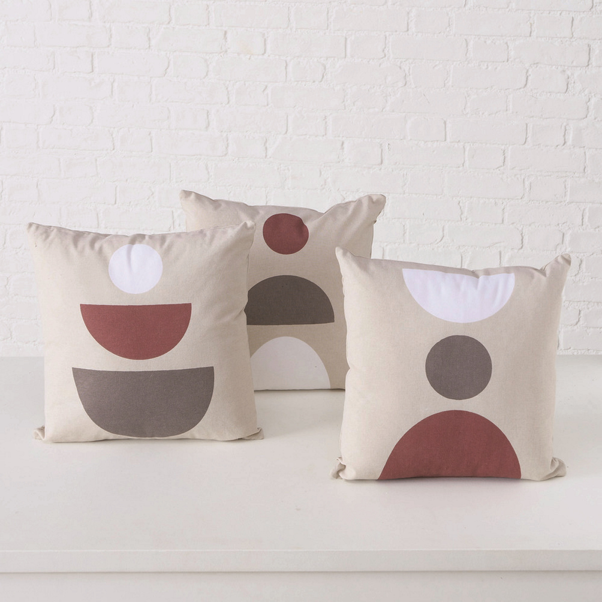 ΜΑΞΙΛΑΡΙ Kubic 3/ass Geometrical 40Χ40Χ3cm ΜΠΕΖ/ΓΚΡΙ/ΚΟΚΚ/ΛΕΥΚΟ Cotton 100%
