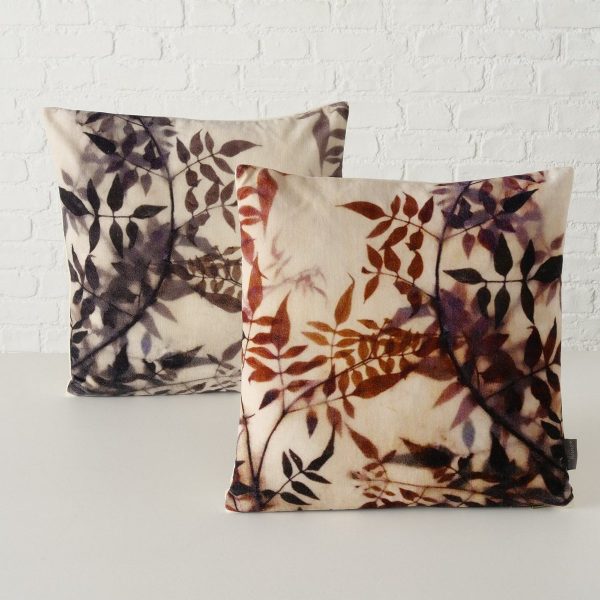 ΜΑΞΙΛΑΡΙ Filia 2/ass 45Χ45Χ13cm  Floral ΚΡΕΜ/ΚΑΦΕ/ΓΚΡΙ cotton 100%