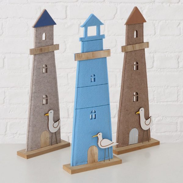 ΦΑΡΟΣ 3/ass MDF ΜΕ ΒΑΣΗ ΚΑΦΕ ΜΠΛΕ Coasty H44,4cm Plywood, Polyester
