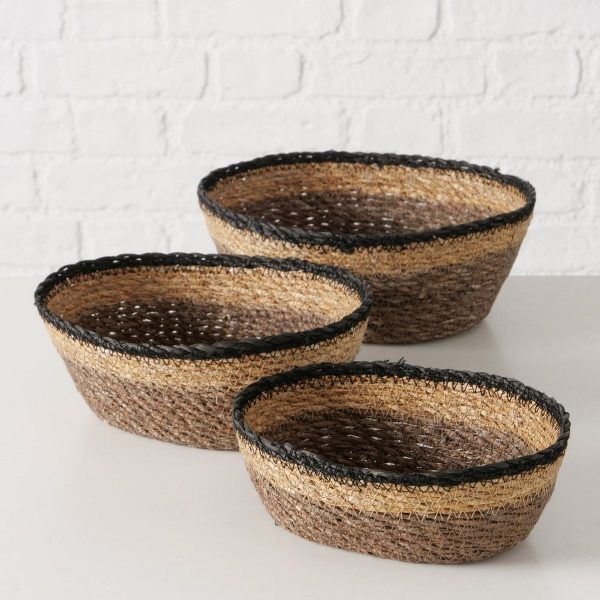 ΚΑΛΑΘΙ Set/3 ΠΛΕΚΤΟ ΟΒΑΛ Babou 20Χ14Χ8 cm 23Χ17Χ8 cm 25x19x9 cm Seagrass