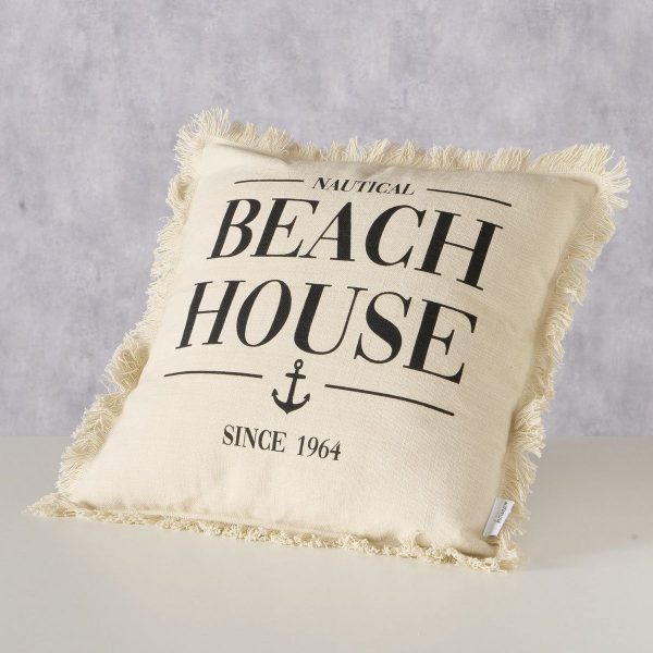 ΜΑΞΙΛΑΡΙ Nautic BEACH HOUSE ΕΚΡΟΥ 45X45X12cm Cotton