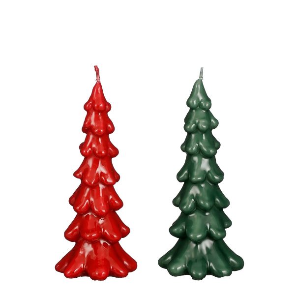 ΚΕΡΙ 2/ass ΔΕΝΤΡΟ x-mas ΚΟΚΚΙΝΟ ΠΡΑΣΙΝΟ h21 d9,5cm ΠΑΡΑΦΙΝΗ