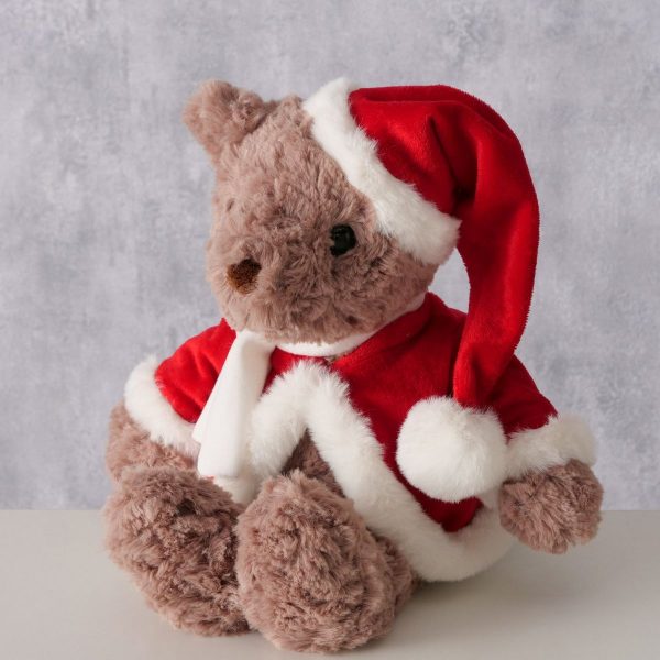 ΑΡΚΟΥΔΑΚΙ ΛΟΥΤΡΙΝΟ Archie, L 20cm W16 cm Η 38,20 cm ΚΑΦΕ ΜΕ ΚΟΚΚΙΝΟ ΣΚΟΥΦΟ ΣΑΚΑΚΙ