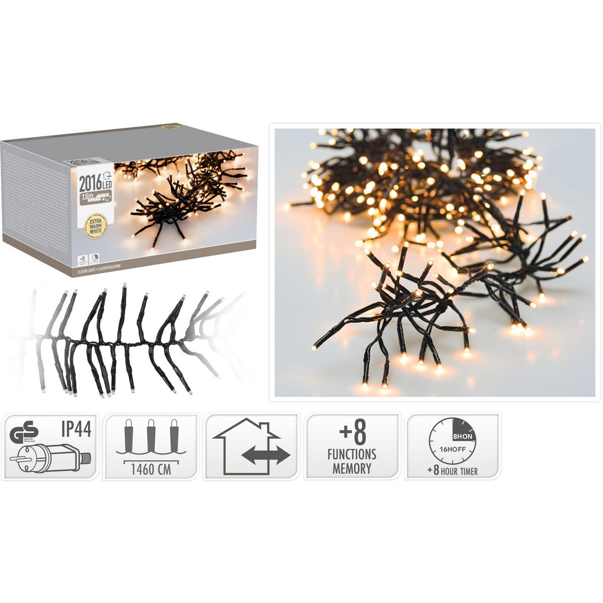 ΦΩΤΑΚΙΑ CLUSTER 2016 LED EXTRA WARM WHITE